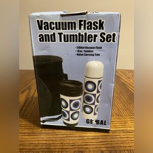Vacuum Flask & Tumbler Set in case with strap
